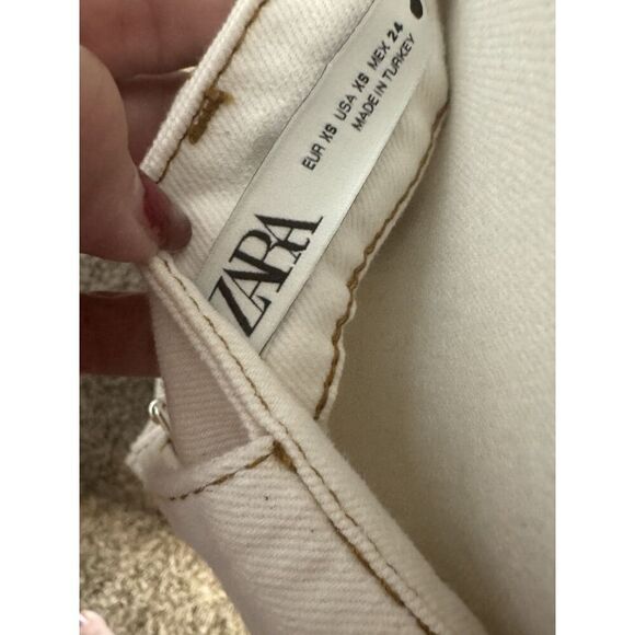 Zara Ecru Bib Overalls Dress Y2K Retro Boho Instagram Favorites Sz Small - Picture 10 of 10